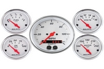 5 PC. GAUGE KIT, 3-3/8" & 2-1/16", GPS SPEEDOMETER, ARCTIC WHITE